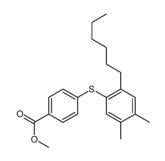 methyl 4-(2-hexyl-4,5-dimethylphenyl)sulfanylbenzoate结构式