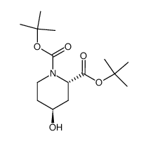 di(tert-butyl) (2S,4S)-4-hydroxy-1,2-piperidinedicarboxylate结构式