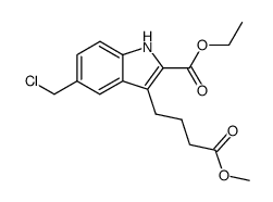 3-(3-methoxycarbonyl-propyl)-5-chloromethyl-1H-indole-2-carboxylic acid ethyl ester Structure