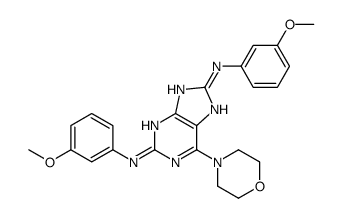 2-N,8-N-bis(3-methoxyphenyl)-6-morpholin-4-yl-7H-purine-2,8-diamine Structure