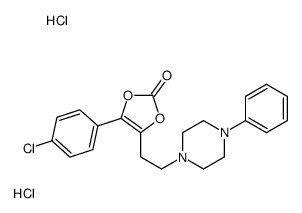 4-(4-chlorophenyl)-5-[2-(4-phenyl-1-piperazinyl)ethyl]-1,3-dioxol-2-one dihydrochloride structure