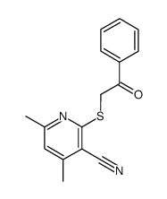 4,6-dimethyl-2-[(2-oxo-2-phenylethyl)thio]nicotinonitrile结构式