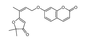 (Z)-7-[[3-(4,5-dihydro-5,5-dimethyl-4-oxo-2-furanyl)-2-butenyl]oxy]-2H-1-benzopyran-2-one结构式