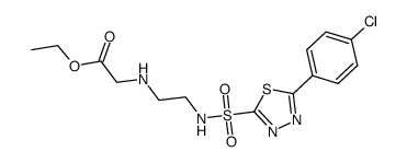 N-{2-[5-(4-chlorophenyl)-1,3,4-thiadiazole-2-sulfonylamino]-ethyl}-glycine ethyl ester结构式