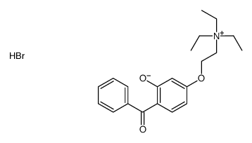 [2-(4-benzoyl-3-hydroxyphenoxy)ethyl]triethylammonium bromide structure