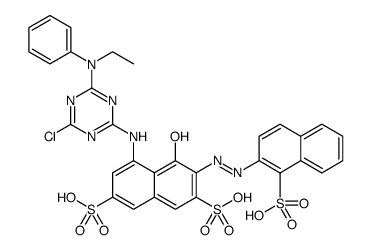 5-[[4-chloro-6-(ethylphenylamino)-1,3,5-triazin-2-yl]amino]-4-hydroxy-3-[(1-sulpho-2-naphthyl)azo]naphthalene-2,7-disulphonic acid结构式