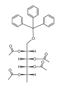 1-O-trityl-2.3.4.5-tetra-O-acetyl-L-fucitol Structure