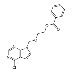 7-(benzoyloxyethoxymethyl)-4-chloropyrrolo(2,3-d)pyrimidine Structure