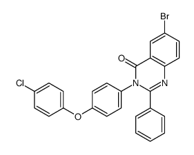 6-bromo-3-[4-(4-chlorophenoxy)phenyl]-2-phenylquinazolin-4-one结构式