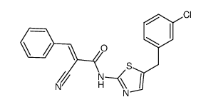 (E)-N-(5-(3-chlorobenzyl)thiazol-2-yl)-2-cyano-3-phenylacrylamide Structure