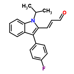 (E)-3-[3'-(4"-氟苯基)-1'-异丙基-1H-吲哚-2"-基]-2-丙烯醛图片