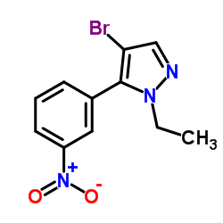 4-Bromo-1-ethyl-5-(3-nitrophenyl)-1H-pyrazole结构式