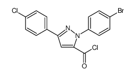 1H-Pyrazole-5-carbonyl chloride, 1-(4-bromophenyl)-3-(4-chlorophenyl)结构式