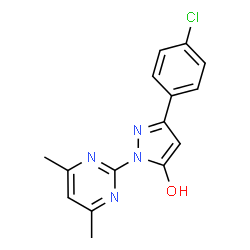 3-(4-Chlorophenyl)-1-(4,6-dimethylpyrimidin-2-yl)-1H-pyrazol-5-ol结构式