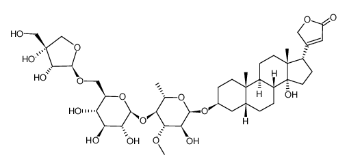 17α-digitoxigenin β-D-apiosyl-(1*6)-β-D-glucosyl-(1*4)-α-L-thevetoside Structure