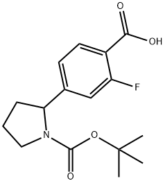 1-N-Boc-2-(4-carboxy-3-fluoro-phenyl)-pyrrolidine Structure