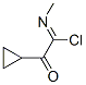 Cyclopropaneethanimidoyl chloride, N-methyl-alpha-oxo- (9CI) structure