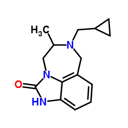 6-(Cyclopropylmethyl)-4,5,6,7-tetrahydro-5-methylimidazo(4,5,1-jk)(1,4)benzodiazepin-2(1H)-one结构式