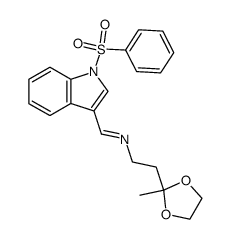 N-(2-(2-methyl-1,3-dioxolan-2-yl)ethyl)-1-(1-(phenylsulfonyl)-1H-indol-3-yl)methanimine Structure