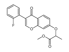 methyl 2-[3-(2-fluorophenyl)-4-oxochromen-7-yl]oxypropanoate结构式