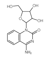 2(1H)-Quinazolinone,4-amino-1-b-D-ribofuranosyl- Structure