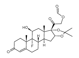 9-fluoro-11β-hydroxy-16α,17-(isopropylidenedioxy)-3,20-dioxopregn-4-en-21-yl formate Structure