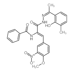 N-[2-(4-methoxy-3-nitro-phenyl)-1-[[[(1E)-1-(5-methyl-6-oxo-1-cyclohexa-2,4-dienylidene)ethyl]amino]carbamoyl]ethenyl]benzamide结构式