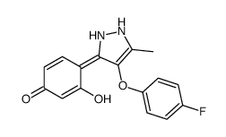 4-[4-(4-fluorophenoxy)-5-methyl-1,2-dihydropyrazol-3-ylidene]-3-hydroxycyclohexa-2,5-dien-1-one结构式