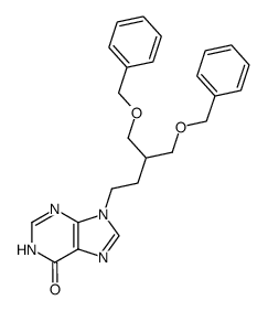 9-[4-(Benzyloxy)-3-[(benzyloxy)methyl]butyl]-1H-purin-6(9H)-one Structure