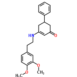 3-((2-(3,4-DIMETHOXYPHENYL)ETHYL)AMINO)-5-PHENYLCYCLOHEX-2-EN-1-ONE结构式