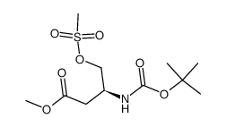 (S)-3-tert-Butoxycarbonylamino-4-methanesulfonyloxybutanoic acid methyl ester结构式