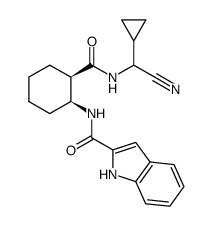 N-[(1S,2R)-2-({[cyano(cyclopropyl)methyl]amino}carbo-nyl)cyclohexyl]-1H-indole-2-carboxamide结构式