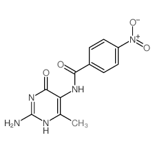 Benzamide,N-(2-amino-1,6-dihydro-4-methyl-6-oxo-5-pyrimidinyl)-4-nitro- Structure