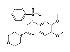 N-(3,4-dimethoxyphenyl)-N-(2-morpholin-4-yl-2-oxoethyl)benzenesulfonamide结构式