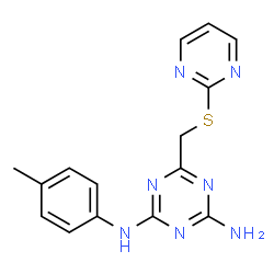 N-(4-methylphenyl)-6-[(pyrimidin-2-ylsulfanyl)methyl]-1,3,5-triazine-2,4-diamine结构式