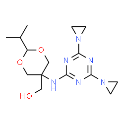 5-[[4,6-Di(1-aziridinyl)-1,3,5-triazin-2-yl]amino]-2-isopropyl-1,3-dioxane-5-methanol结构式