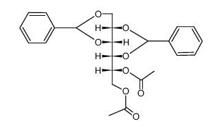 1-O,3-O:2-O,4-O-Bis(phenylmethylene)-D-glucitol 5,6-diacetate结构式