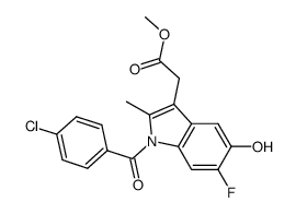 methyl [1-(4-chlorobenzoyl)-6-fluoro-5-hydroxy-2-methyl-1H-indol-3-yl]acetate结构式