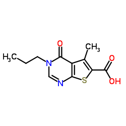 5-METHYL-4-OXO-3-PROPYL-3,4-DIHYDRO-THIENO[2,3-D]-PYRIMIDINE-6-CARBOXYLIC ACID结构式