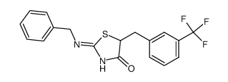 5-(3-(Trifluoromethyl)benzyl)-2-(benzylimino)thiazolidin-4-one Structure