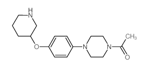 1-{4-[4-(3-Piperidinyloxy)phenyl]-1-piperazinyl}-1-ethanone结构式