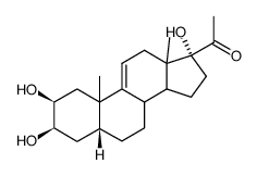 2β,3β,17α-Trihydroxy-5β-pregn-9(11)-en-20-on Structure