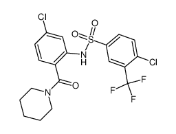 4-chloro-3-trifluoromethyl-N-[5-chloro-2-(piperidine-1-carbonyl)-phenyl]benzenesulfonamide Structure