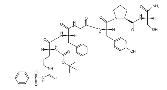 Boc-D-Arg(Tos)-Phe-Gly-Tyr-Pro-Ser-NH2 Structure