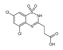 5,7-Dichloro-2H-1,2,4-benzothiadiazine-3-propanoic acid 1,1-dioxide结构式