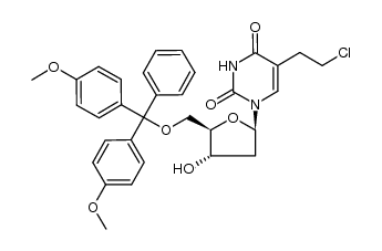 5-(2-chloroethyl)-5'-(4,4'-dimethoxytrityl)-2'-deoxyuridine结构式