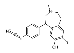 7-iodo-8-hydroxy-3-methyl-1-(4-azidophenyl)-2,3,4,5-tetrahydro-1H-3-benzazepine structure