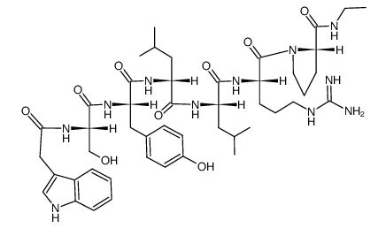 3-indolylacetyl-Ser-Tyr-D-Leu-Leu-Arg-ProNHEt Structure