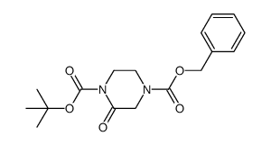 4-苄基 1-叔丁基 2-氧代哌嗪-1,4-二羧酸酯结构式