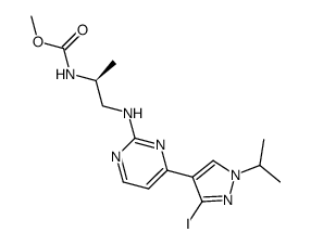 Carbamic acid, N-[(1S)-2-[[4-[3-iodo-1-(1-Methylethyl)-1H-pyrazol-4-yl]-2-pyrimidinyl]amino]-1-Methylethyl]-, Methyl ester picture